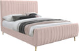Zara Pink Velvet Queen Bed (3 Boxes) - Dinettes Plus Furniture