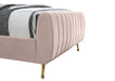 Zara Pink Velvet Queen Bed (3 Boxes) - Dinettes Plus Furniture