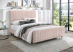 Zara Pink Velvet Queen Bed (3 Boxes) - Dinettes Plus Furniture