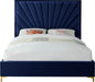 Eclipse Navy Velvet Queen Bed - Dinettes Plus Furniture