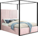 Jax Pink Velvet Queen Bed - Dinettes Plus Furniture