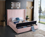Kiki Pink Velvet King Bed (3 Boxes) - Dinettes Plus Furniture