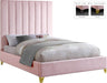 Via Pink Velvet Queen Bed - Dinettes Plus Furniture