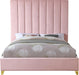 Via Pink Velvet King Bed - Dinettes Plus Furniture