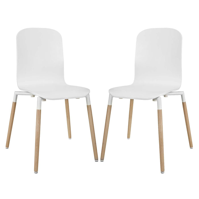 Stack Dining Chairs Wood Set of 2 image