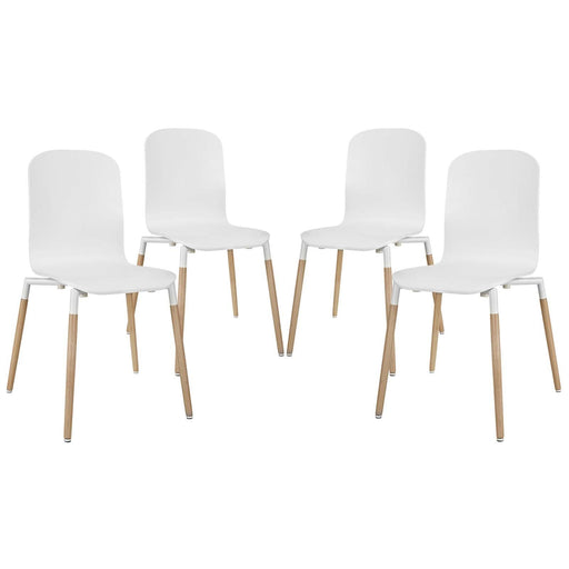 Stack Dining Chairs Wood Set of 4 image