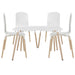 Stack Dining Chairs and Table Wood Set of 5 image