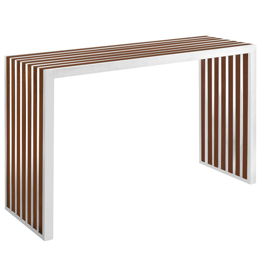 Gridiron Wood Inlay Console Table image