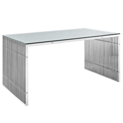 Gridiron Stainless Steel Rectangle Dining Table image