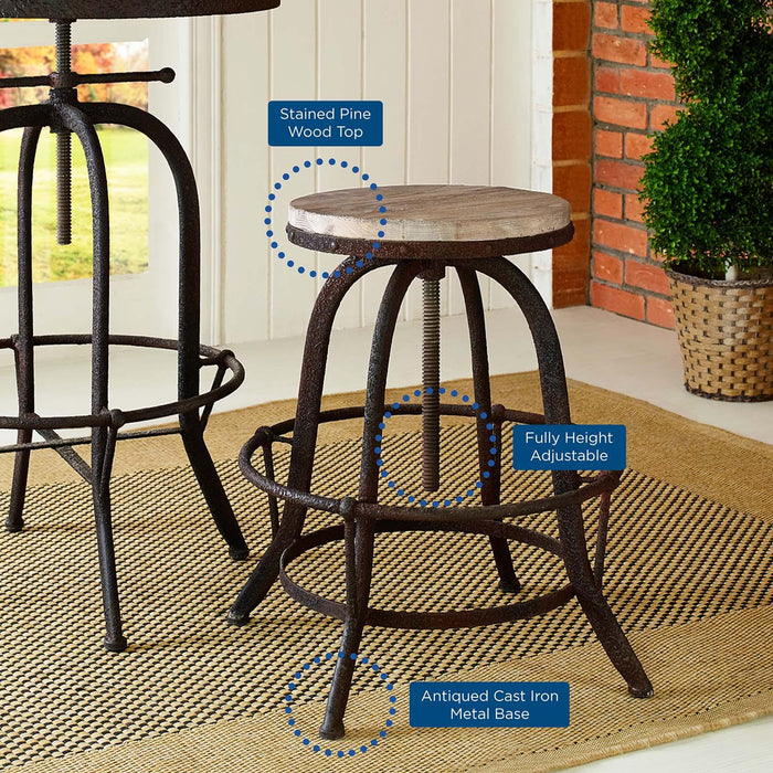 Collect Wood Top Bar Stool