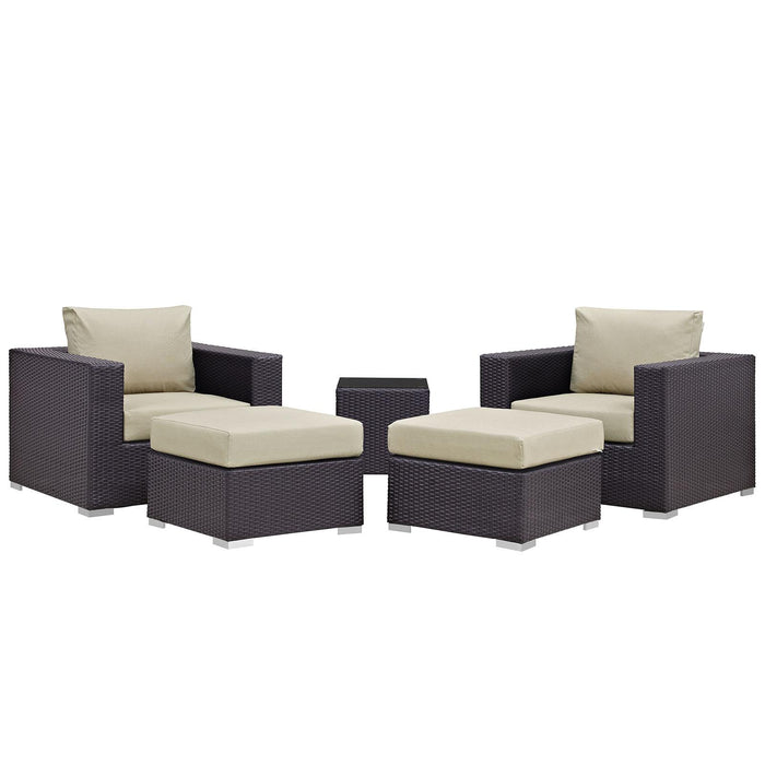 Convene 5 Piece Outdoor Patio Sectional Set