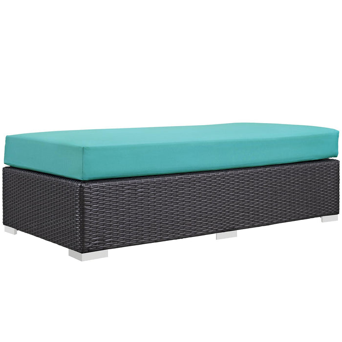 Convene Outdoor Patio Fabric Rectangle Ottoman