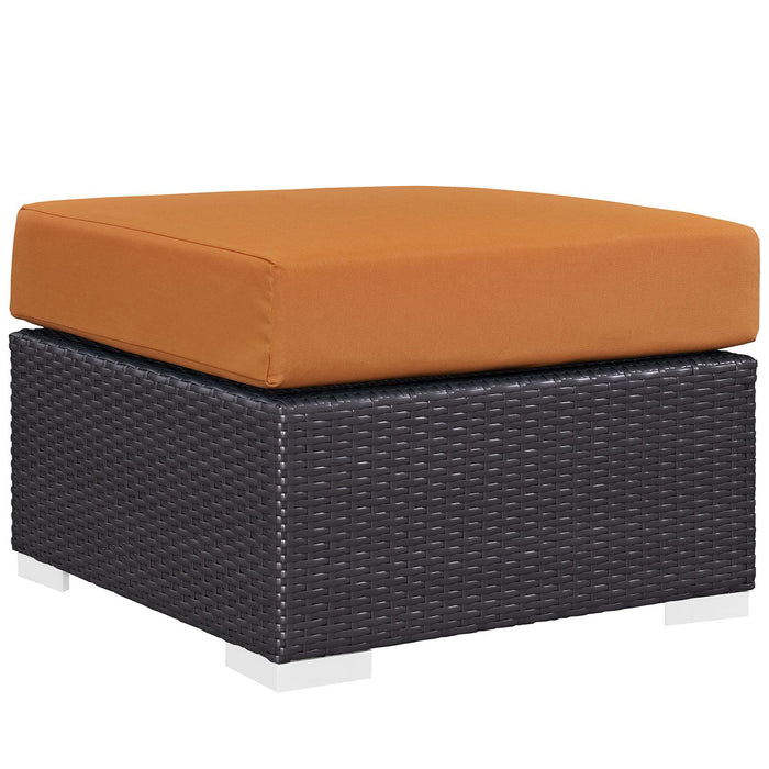 Convene Outdoor Patio Fabric Square Ottoman