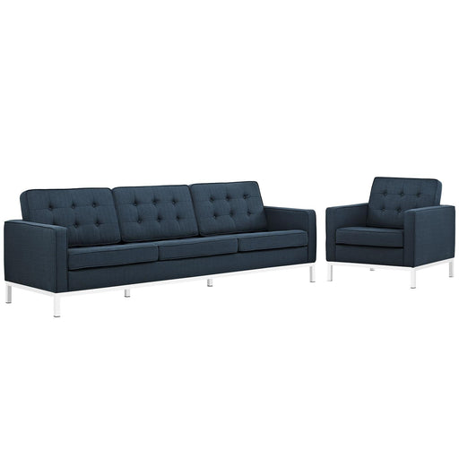 Loft 2 Piece Upholstered Fabric Sofa and Armchair Set image