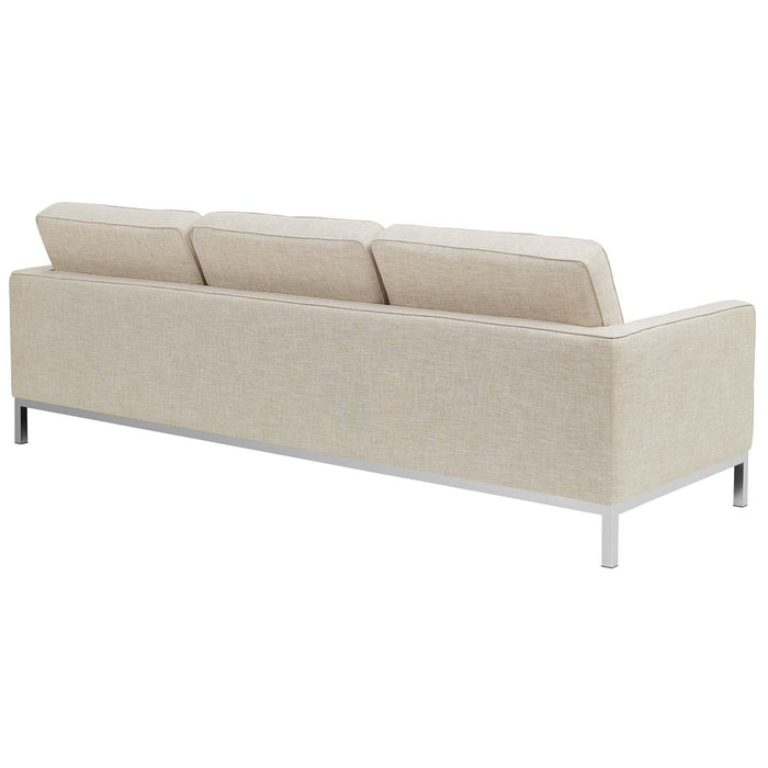 Loft 2 Piece Upholstered Fabric Sofa and Loveseat Set