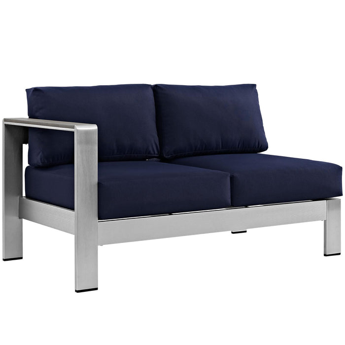 Shore Left-Arm Corner Sectional Outdoor Patio Aluminum Loveseat