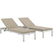 Shore 3 Piece Outdoor Patio Aluminum Chaise with Cushions image