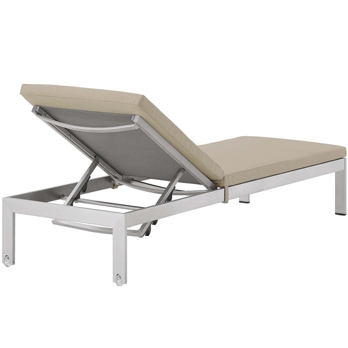 Shore Chaise with Cushions Outdoor Patio Aluminum Set of 4