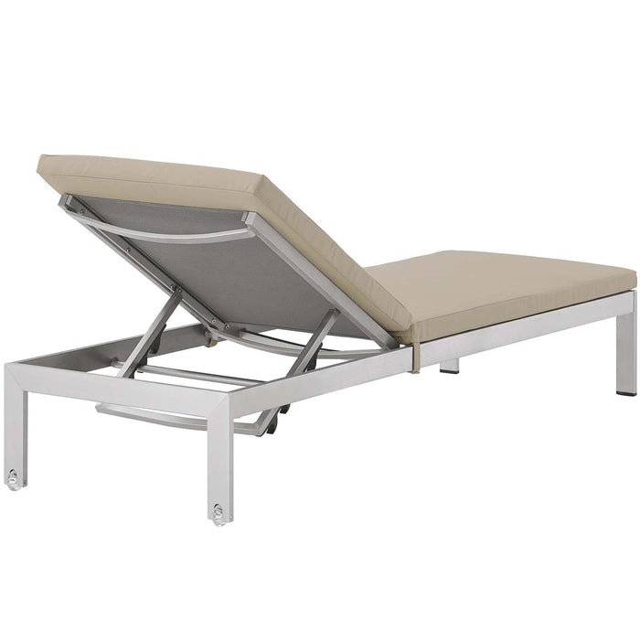 Shore Chaise with Cushions Outdoor Patio Aluminum Set of 2