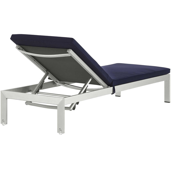 Shore 3 Piece Outdoor Patio Aluminum Chaise with Cushions