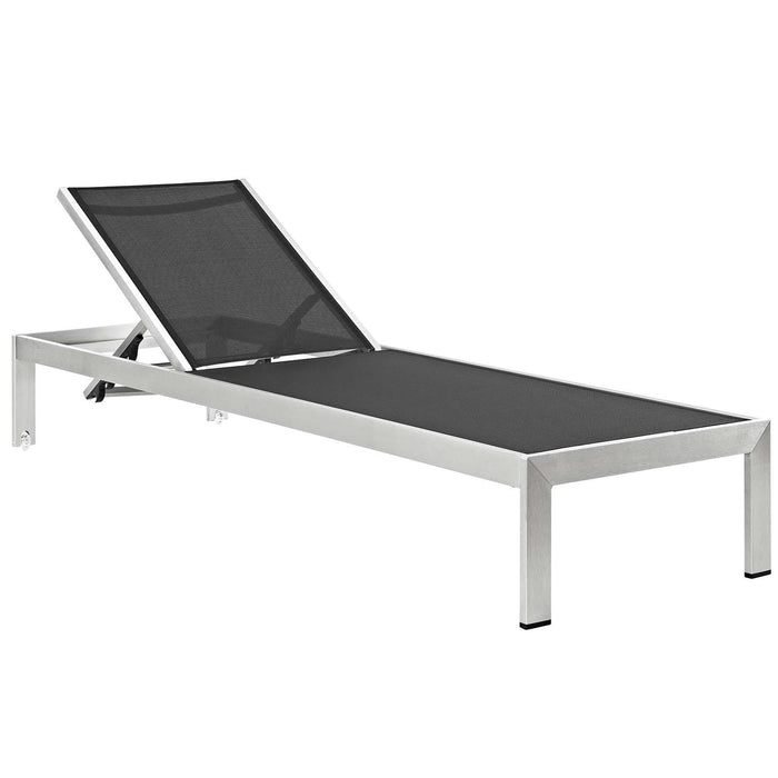 Shore 3 Piece Outdoor Patio Aluminum Chaise with Cushions