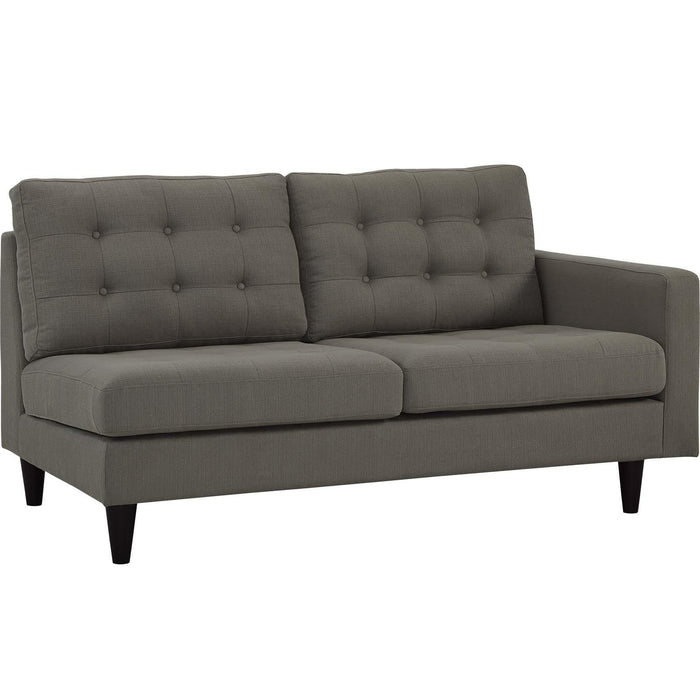 Empress Right-Facing Upholstered Fabric Loveseat