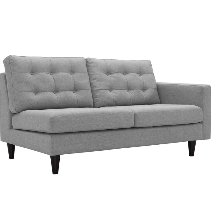 Empress Right-Facing Upholstered Fabric Loveseat