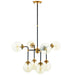 Ambition Amber Glass And Antique Brass 8 Light Pendant Chandelier image
