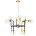 Ambition Amber Glass And Antique Brass 12 Light Pendant Chandelier image