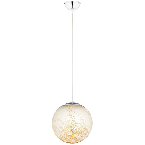 Fairy 8" Amber Glass Globe Ceiling Light Pendant Chandelier image
