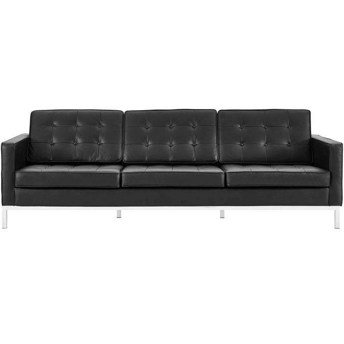 Loft 2 Piece Leather Sofa and Loveseat Set