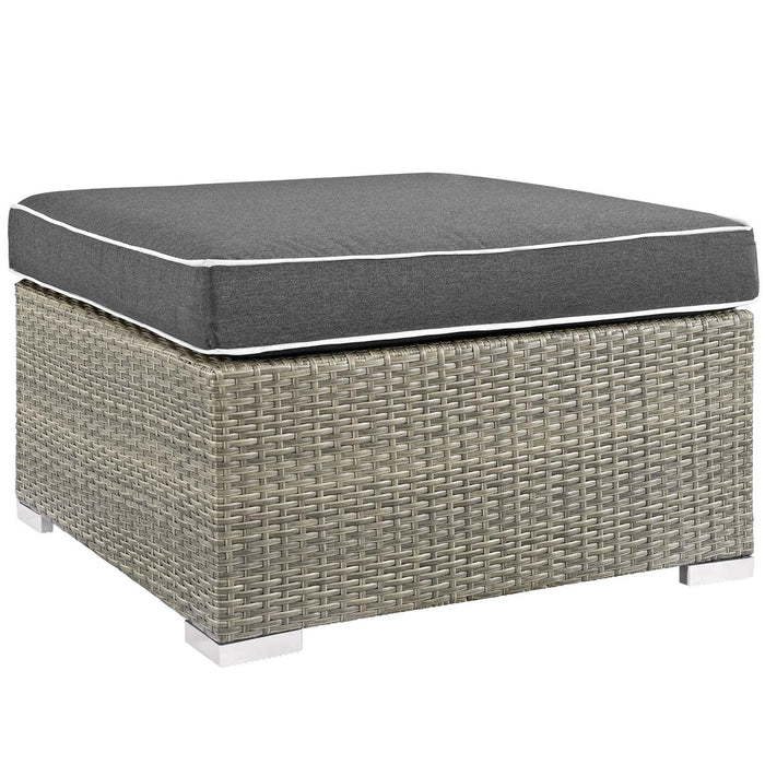 Repose Outdoor Patio Upholstered Fabric Ottoman