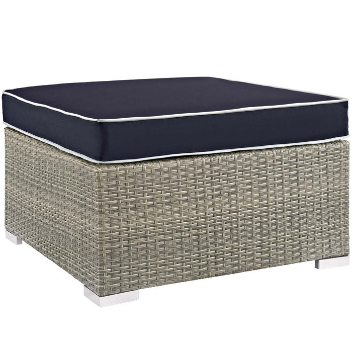 Repose Outdoor Patio Upholstered Fabric Ottoman