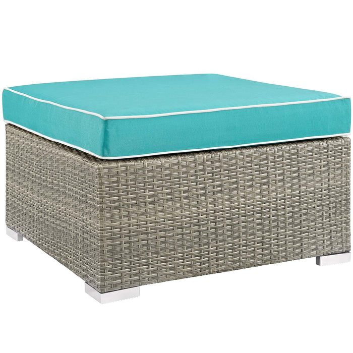 Repose Outdoor Patio Upholstered Fabric Ottoman