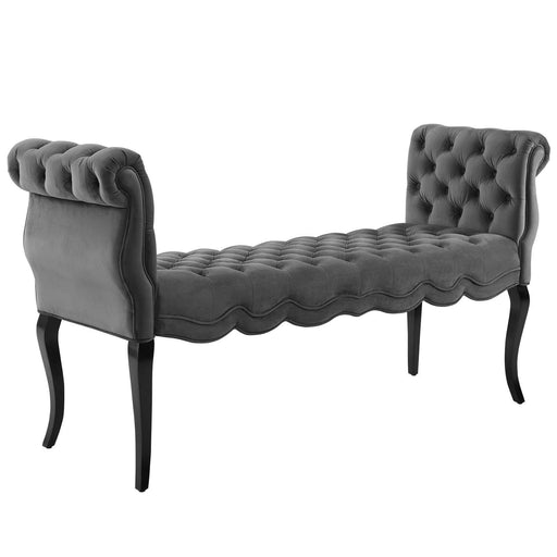 Adelia Chesterfield Style Button Tufted Performance Velvet Bench image