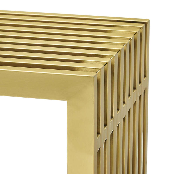 Gridiron Stainless Steel Console Table