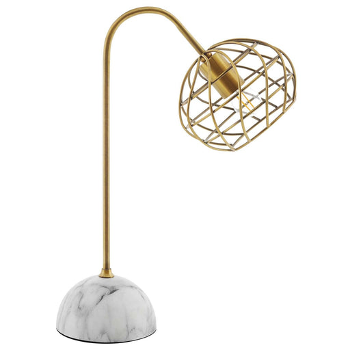 Salient Brass and Faux White Marble Table Lamp image
