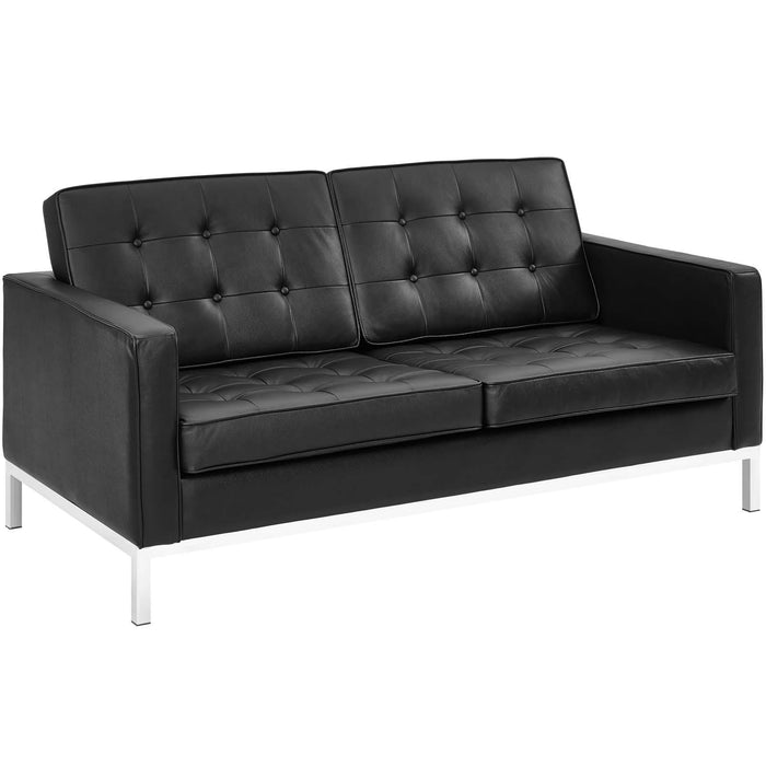 Loft 2 Piece Leather Sofa and Loveseat Set