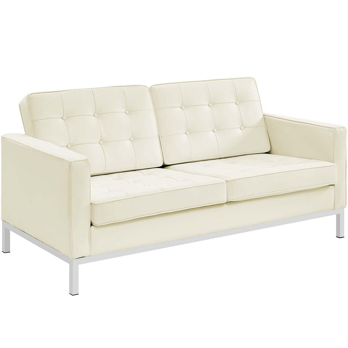 Loft 2 Piece Leather Sofa and Loveseat Set