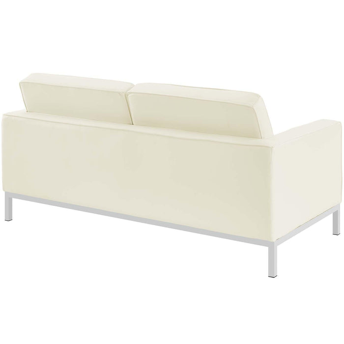 Loft 3 Piece Leather Sofa Loveseat and Armchair Set