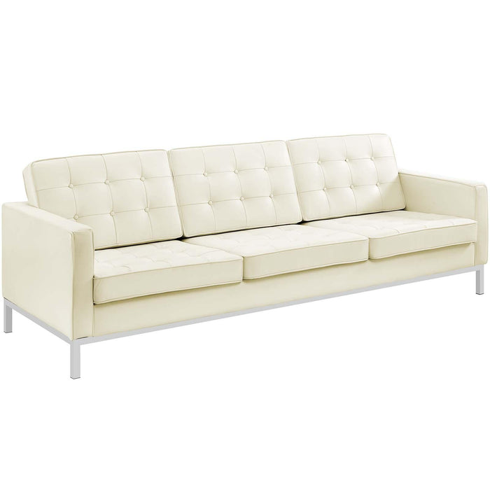 Loft 2 Piece Leather Sofa and Loveseat Set