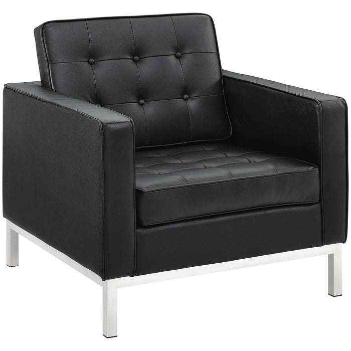 Loft 2 Piece Leather Loveseat and Armchair Set