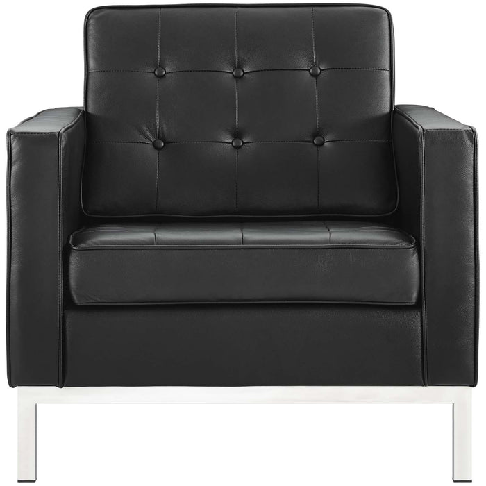 Loft 2 Piece Leather Armchair Set