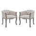 Crown Vintage French Upholstered Fabric Dining Armchair Set of 2 image