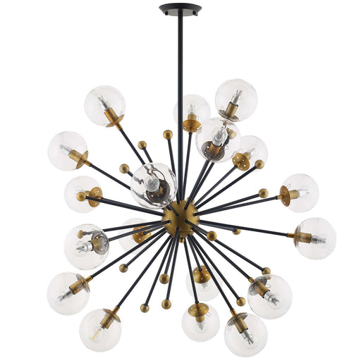 Constellation Clear Glass and Brass Ceiling Light Pendant Chandelier image