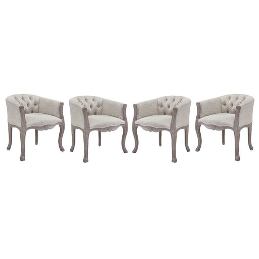 Crown Dining Armchair Upholstered Fabric Set of 4 image