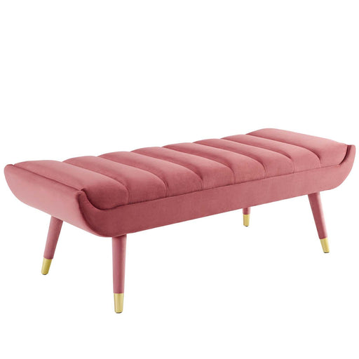 Guess Channel Tufted Performance Velvet Accent Bench image