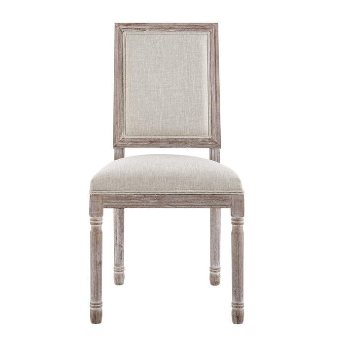 Court Vintage French Upholstered Fabric Dining Side Chair