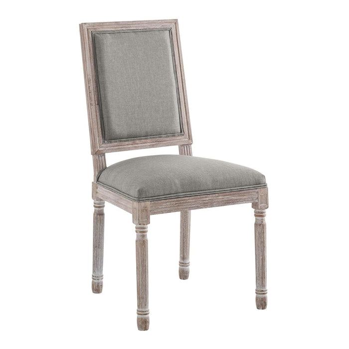 Court Vintage French Upholstered Fabric Dining Side Chair