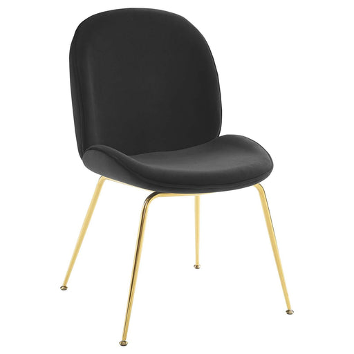 Scoop Gold Stainless Steel Leg Performance Velvet Dining Chair image
